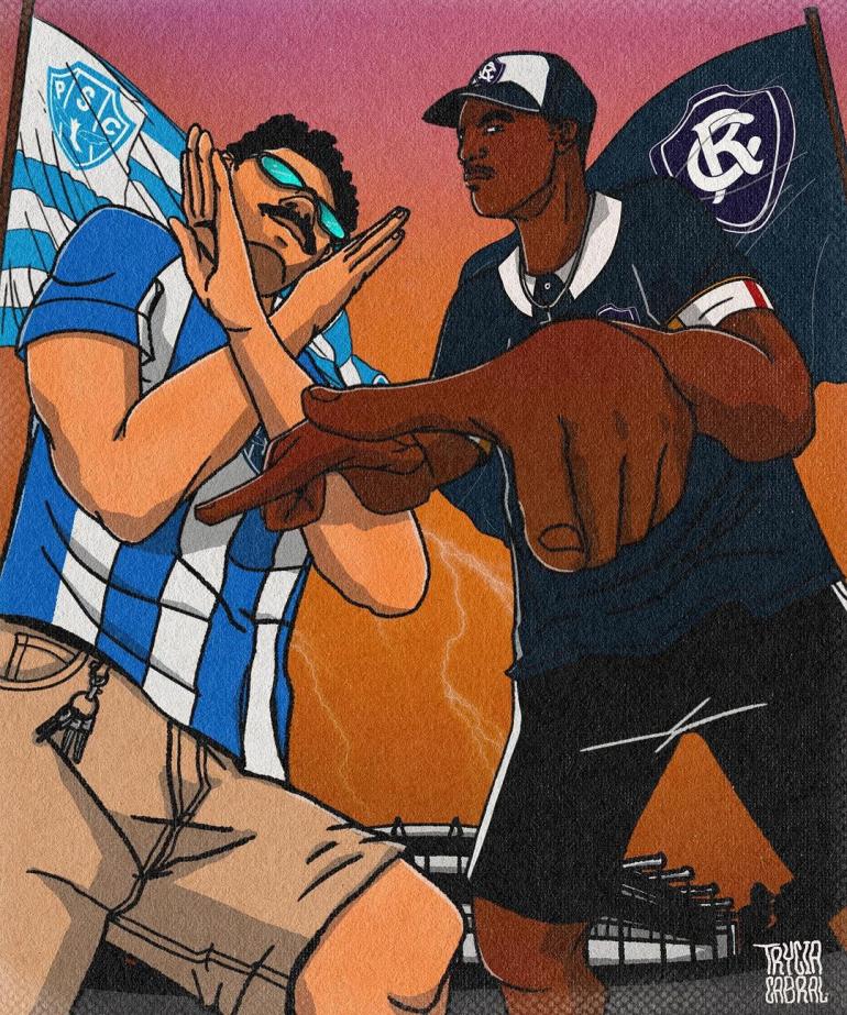 ilustração torcedores remo e paysandu
